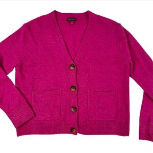 Vince Camuto Pink Cropped oversized Cardigan Sweater